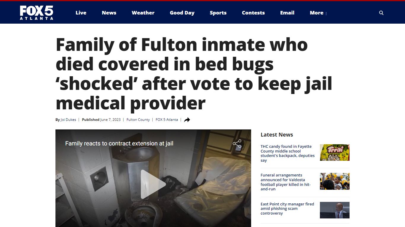 Family of Fulton inmate who died covered in bed bugs ‘shocked’ after ...