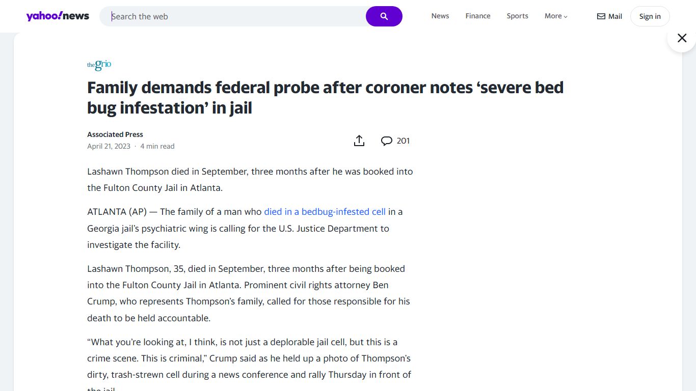 Family demands federal probe after coroner notes ‘severe bed bug ...